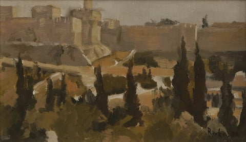 רבקה פיק לנדסמן | Rivka Pick Landesman ,  oil on mesonite, 14 by  24 cm