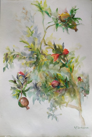 Rivka Pick Landesman,  aquarelle on paper, 52 by  36 cm